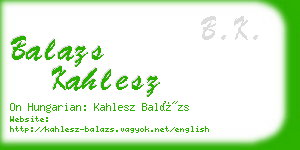 balazs kahlesz business card